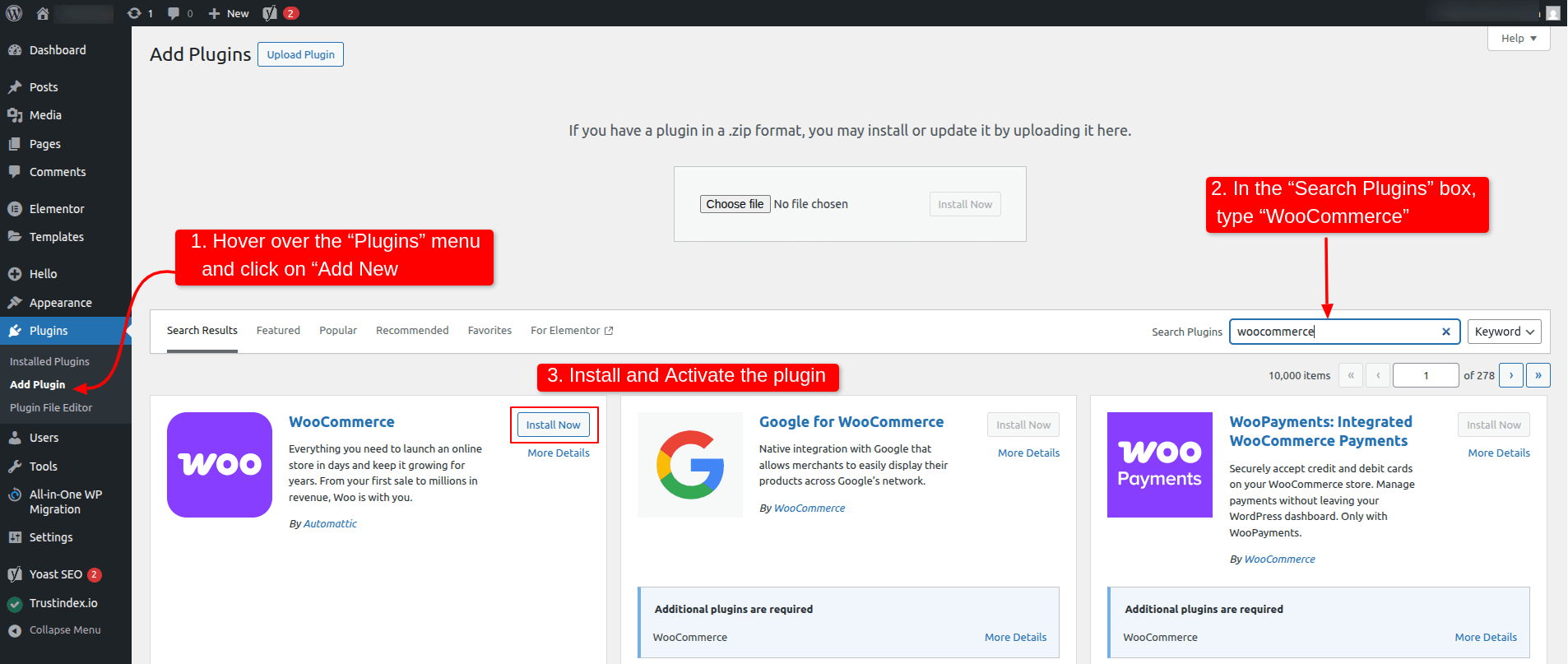 Set up wordpress + Woocommerce on a new host