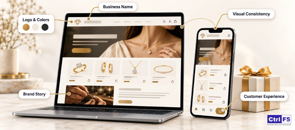 online jewelry brand identity shopify store