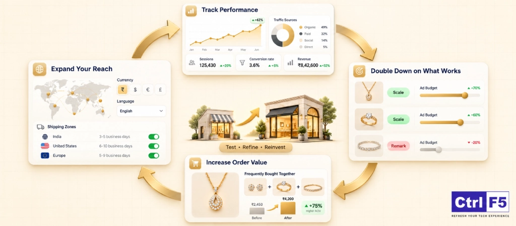 track analyze scale jewelry business with shopify