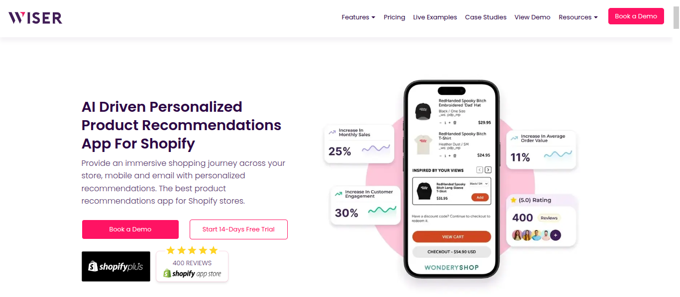 Wiser AI – Upsell & Cross Sell App for Shopify