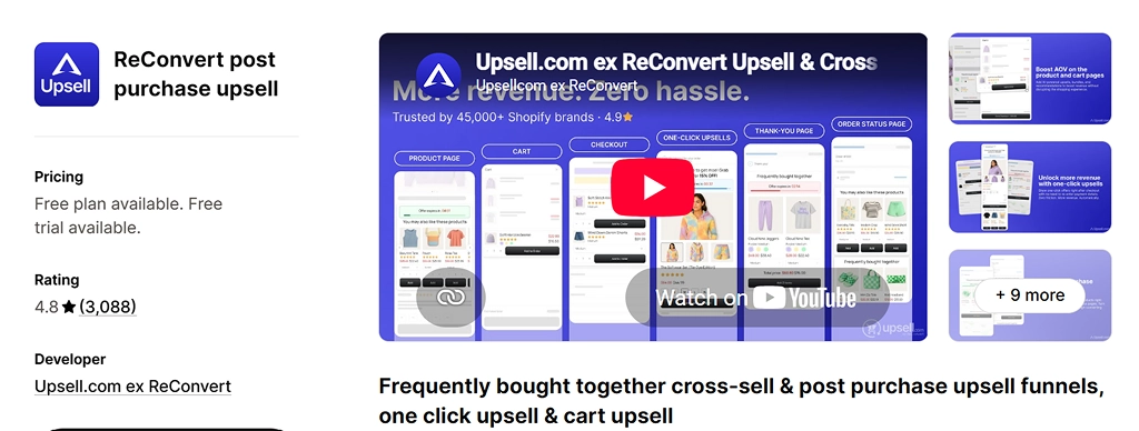 reconvert upsell shopify app