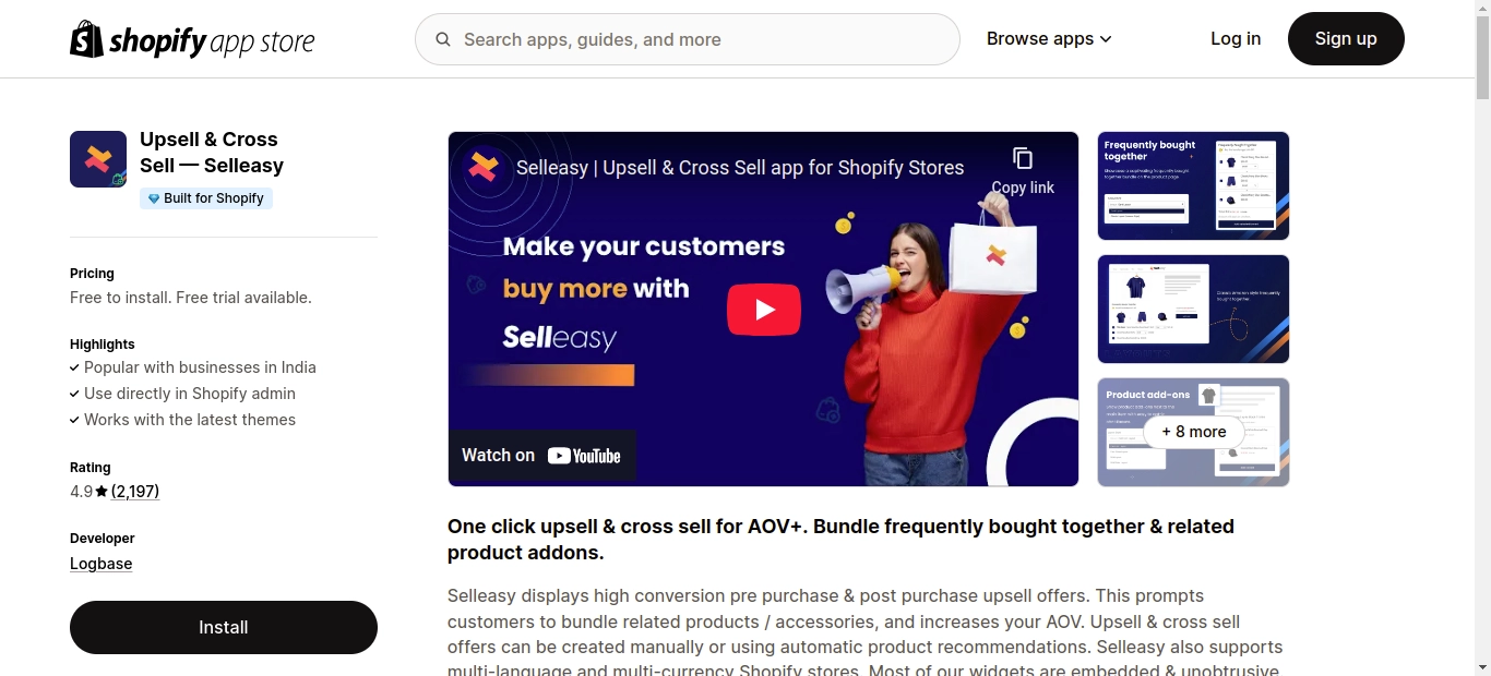 Upsell & Cross Sell — Selleasy