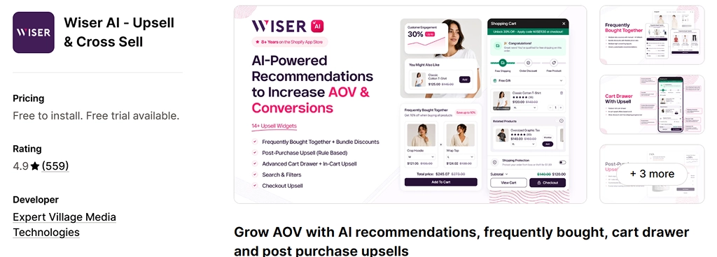 wiser ai shopify cross sell