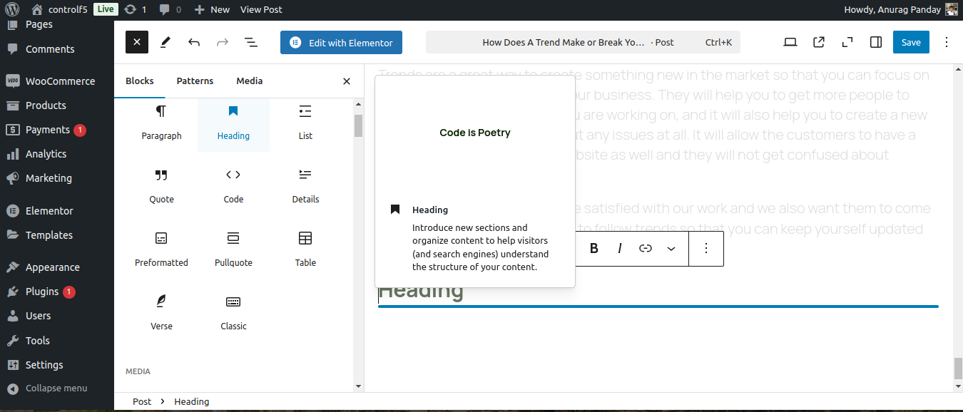 Responsive Design with Gutenberg