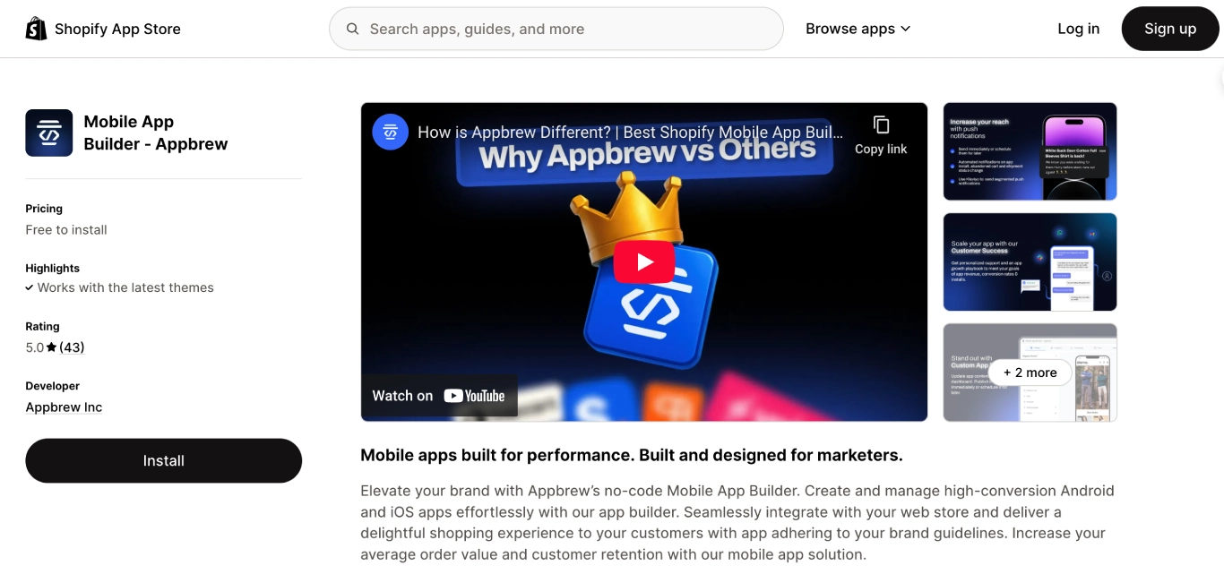 Appbrew Shopify Mobile App Builder