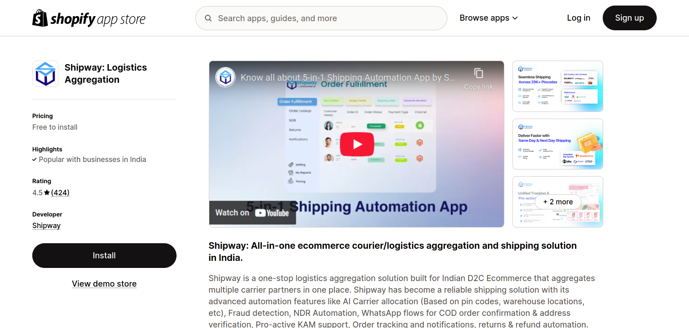 Shipway Logistics Aggregation
