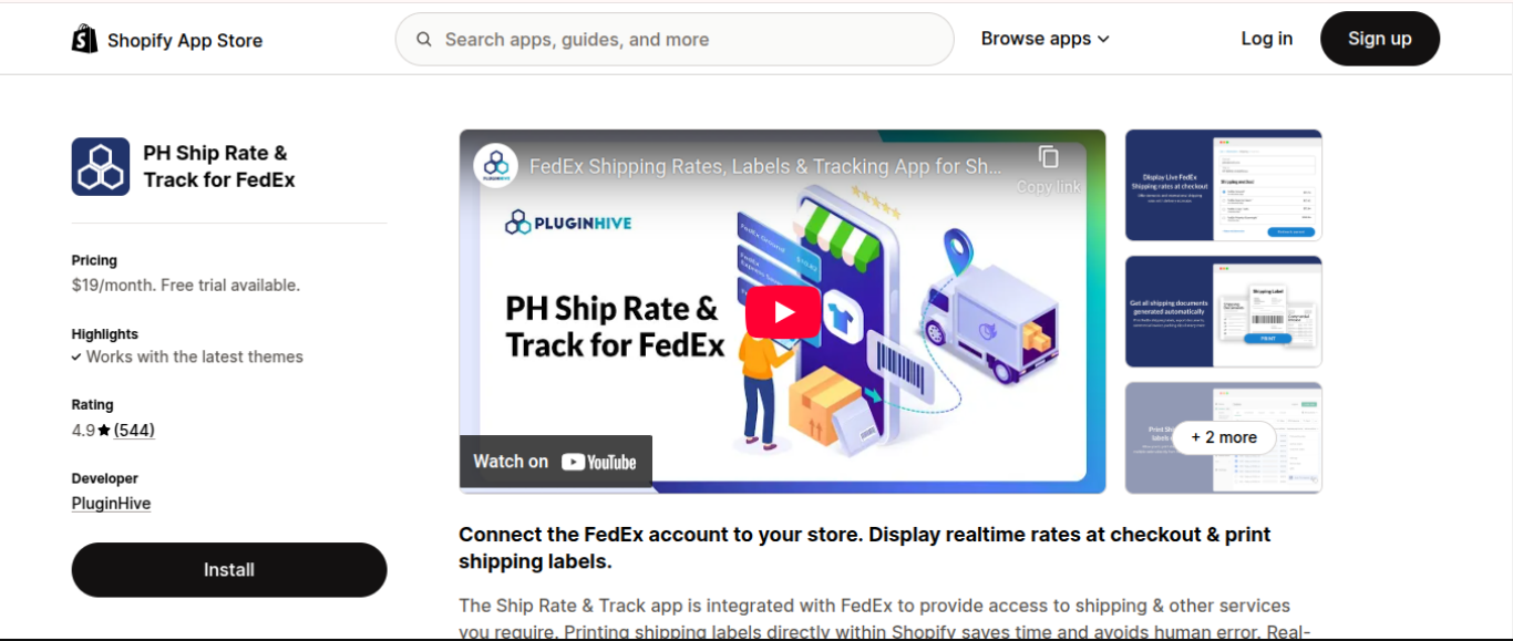 Shopify Ship Rate and Track for FedEx