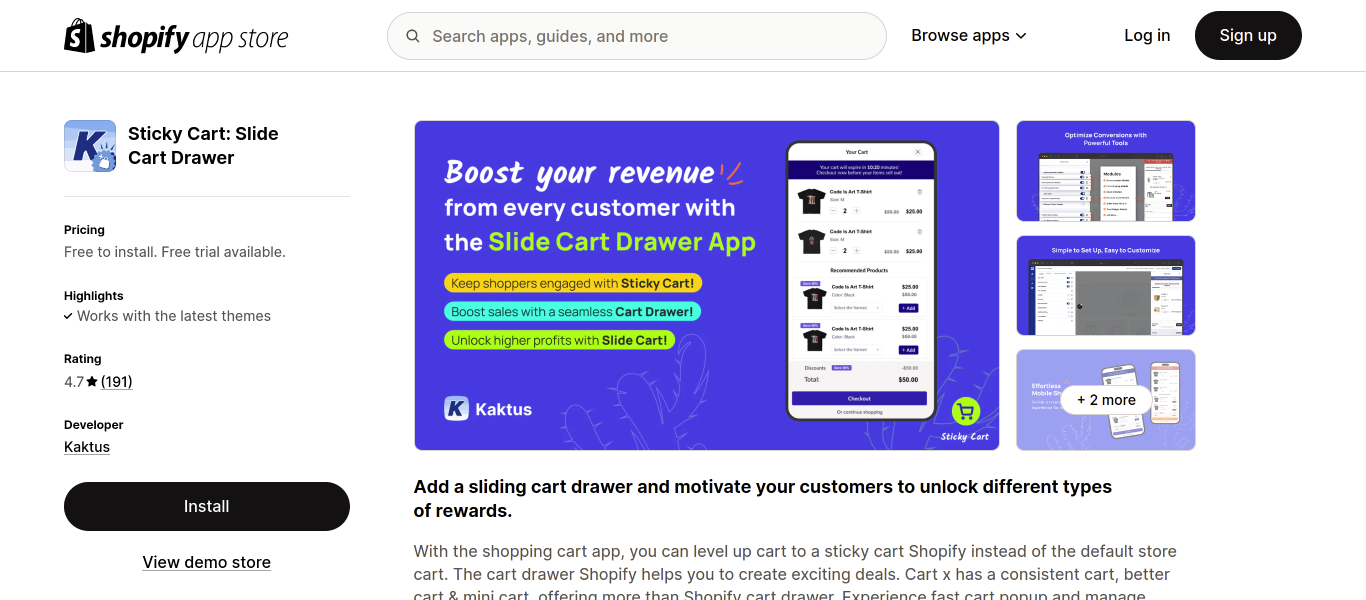 Sticky Cart Slide Cart Drawer