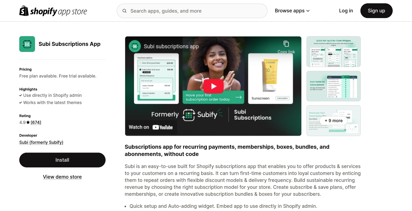 Subi Subscriptions App