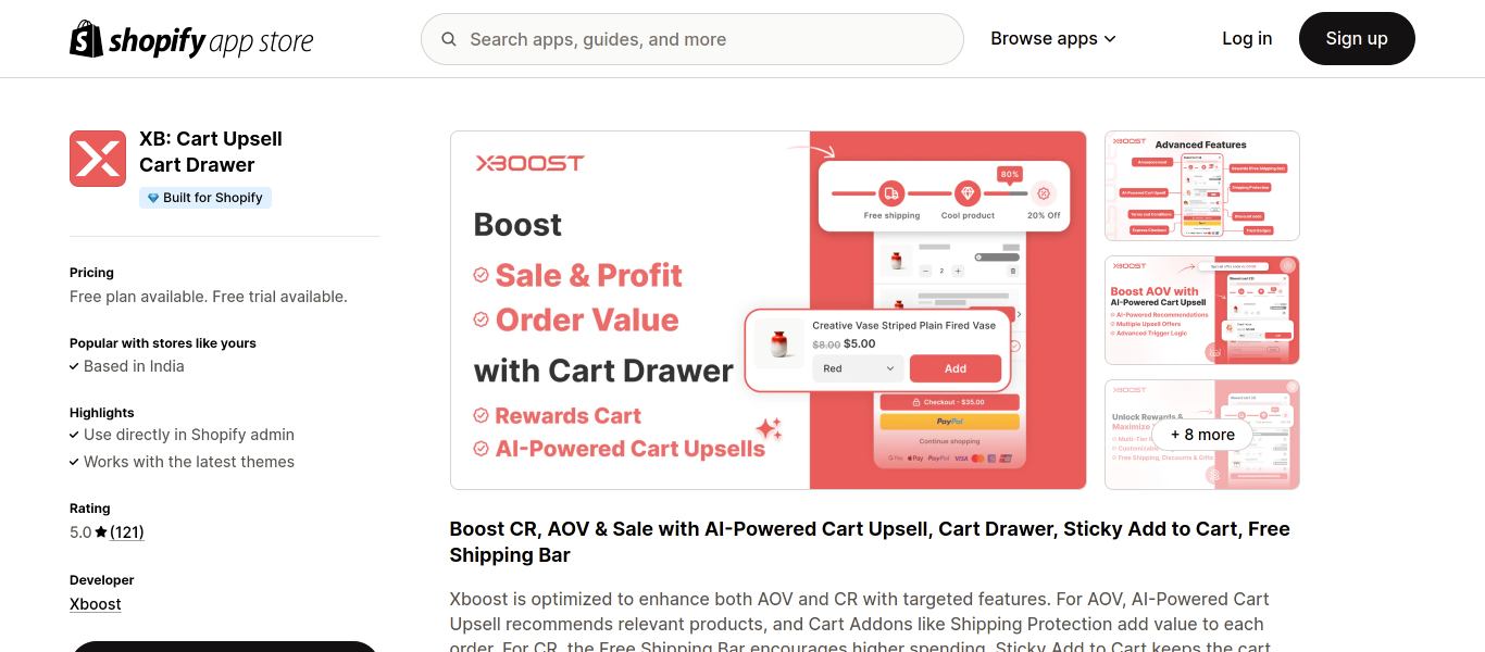 XB Cart Upsell Cart Crawer