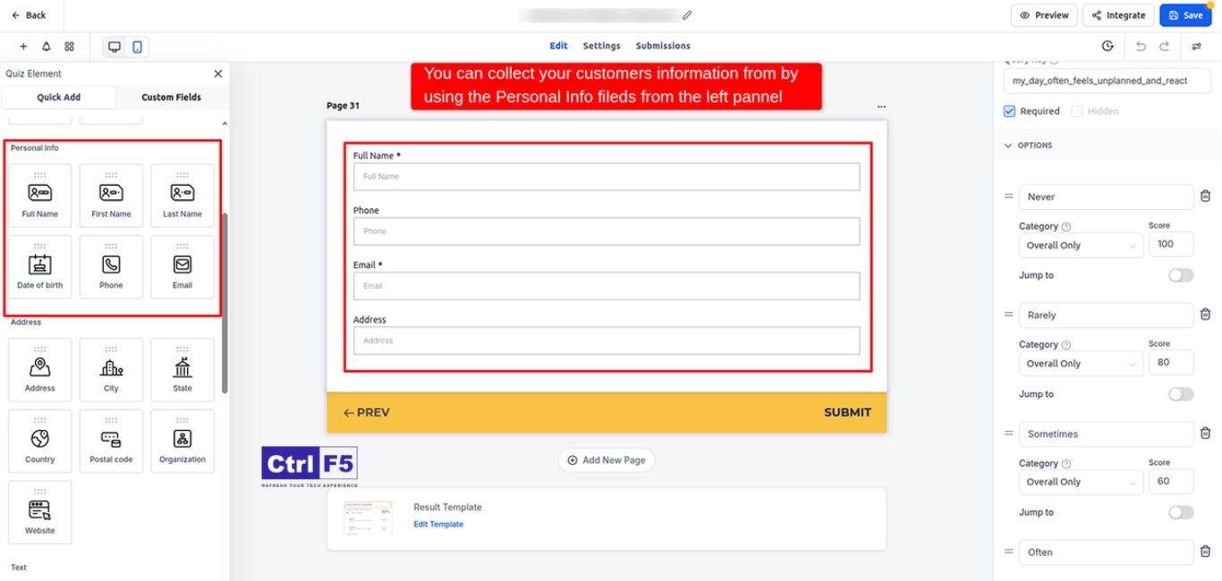 GoHighLevel Collect Personal Info