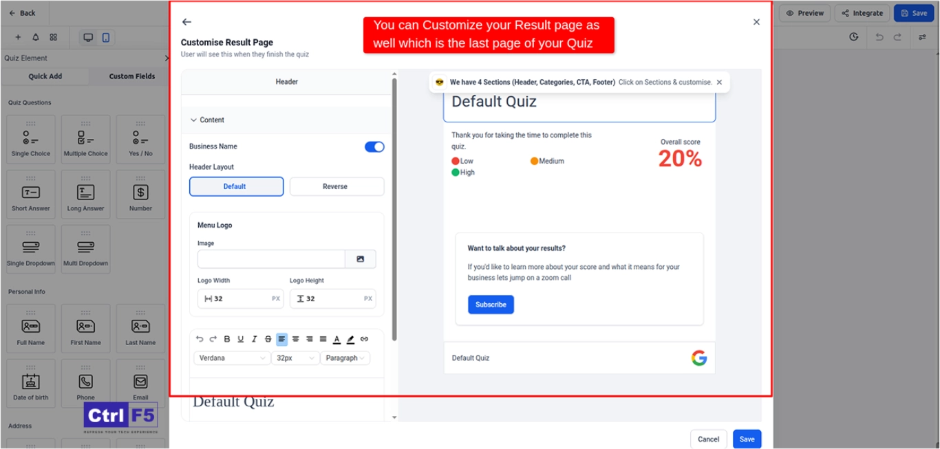 GoHighLevel Result Page Customization