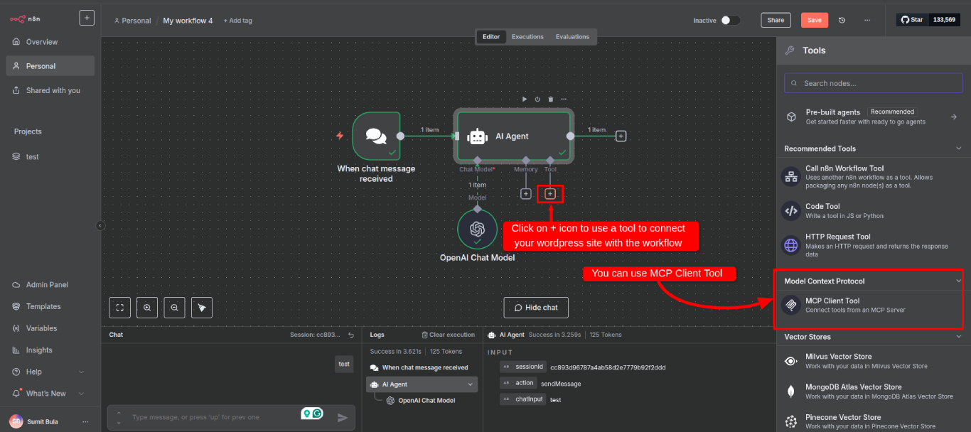 Connect mcp to n8n blog automation