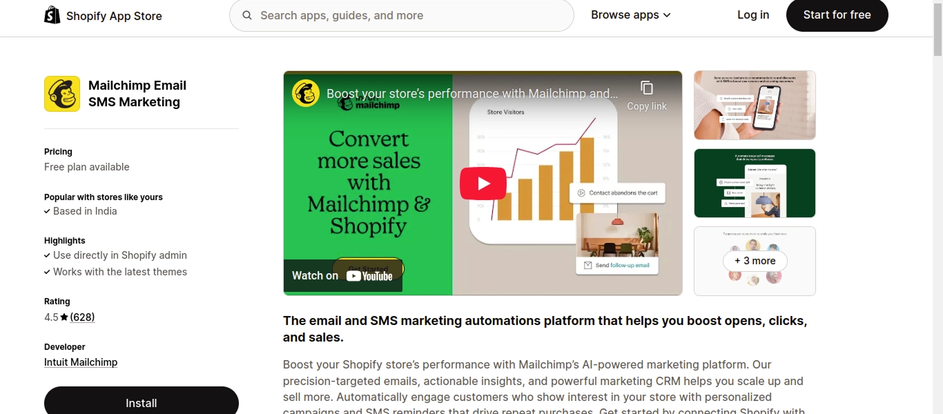Mailchimp email SMS marketing
