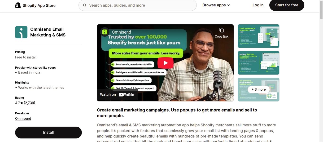 Omnisend email marketing SMS