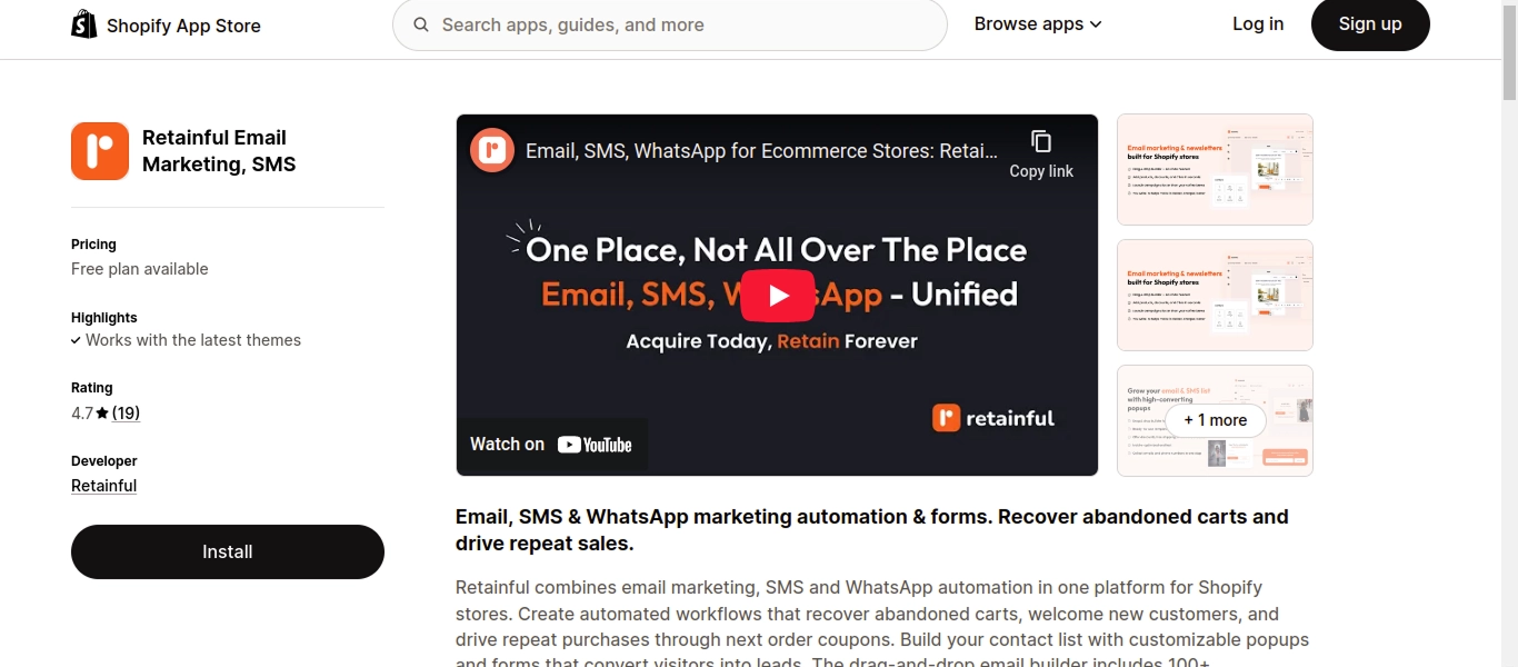 Retainful email marketing