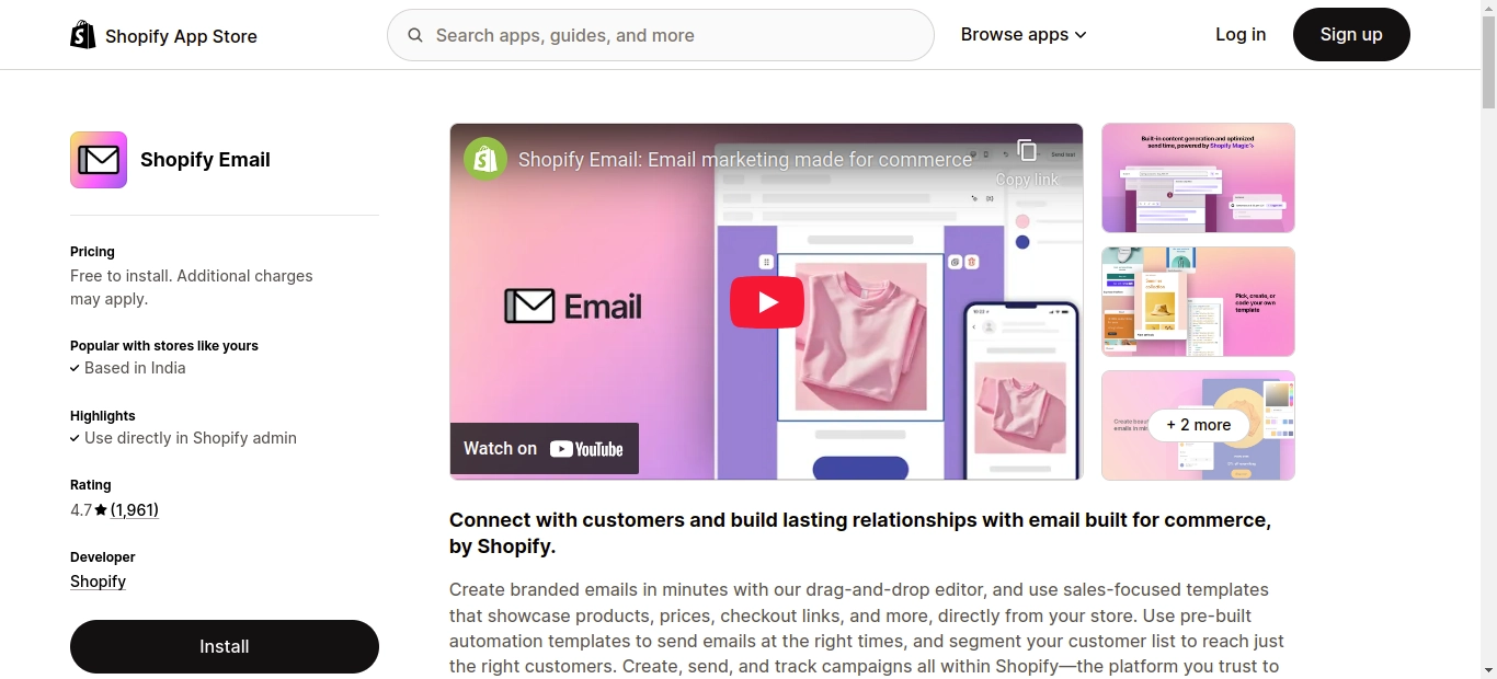 Shopify email marketing app