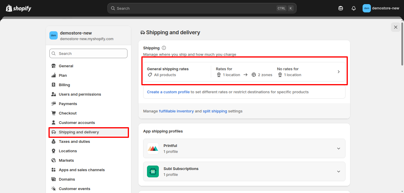 set up shipping and payment options