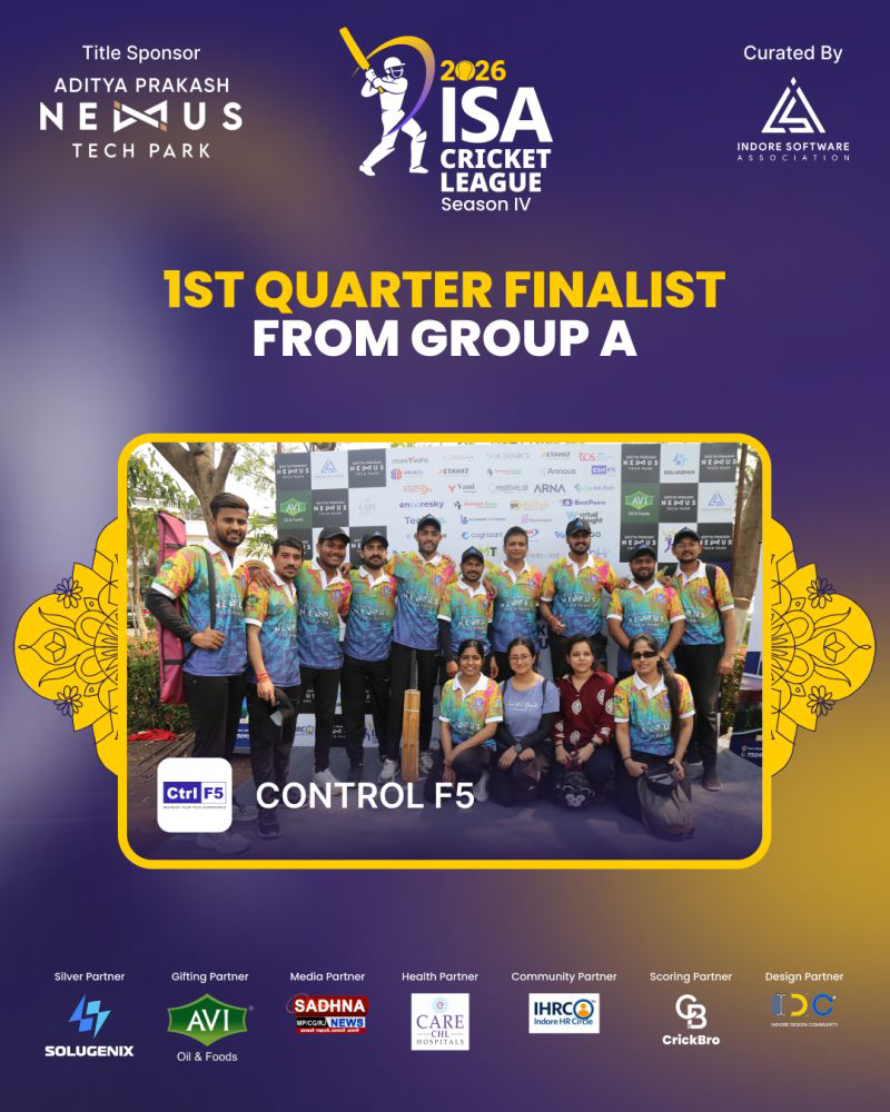 controlf5 titans team photo isa cricket league indore