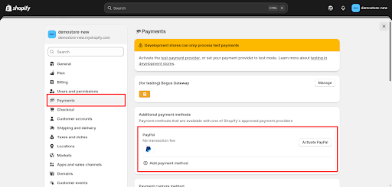 Set up payments and shipping