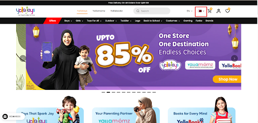 Yalla Toys Shopify multi-region store experience