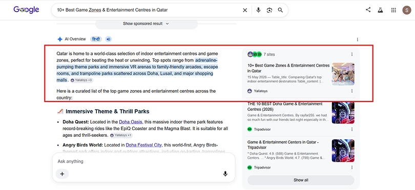 google ai overview yallatoys blog example