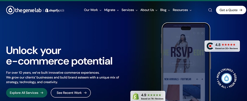 shopify agency usa thegenielab ecommerce agency