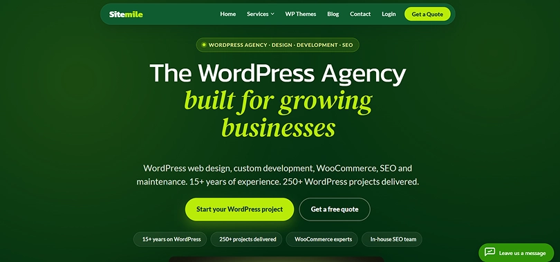 SiteMile white label WordPress agency