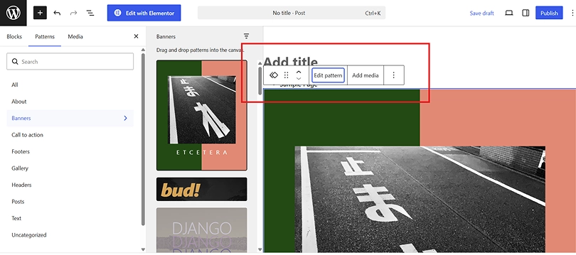 WordPress 7 pattern as a single block in the editor